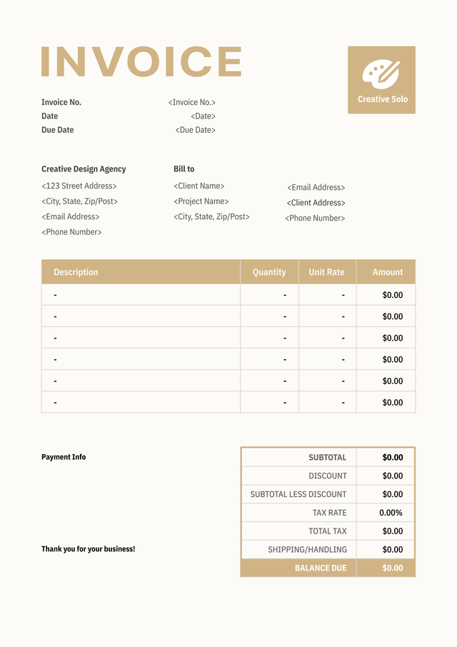 Soft contractor invoice template