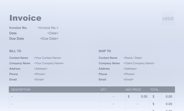 Invoice template preview 1